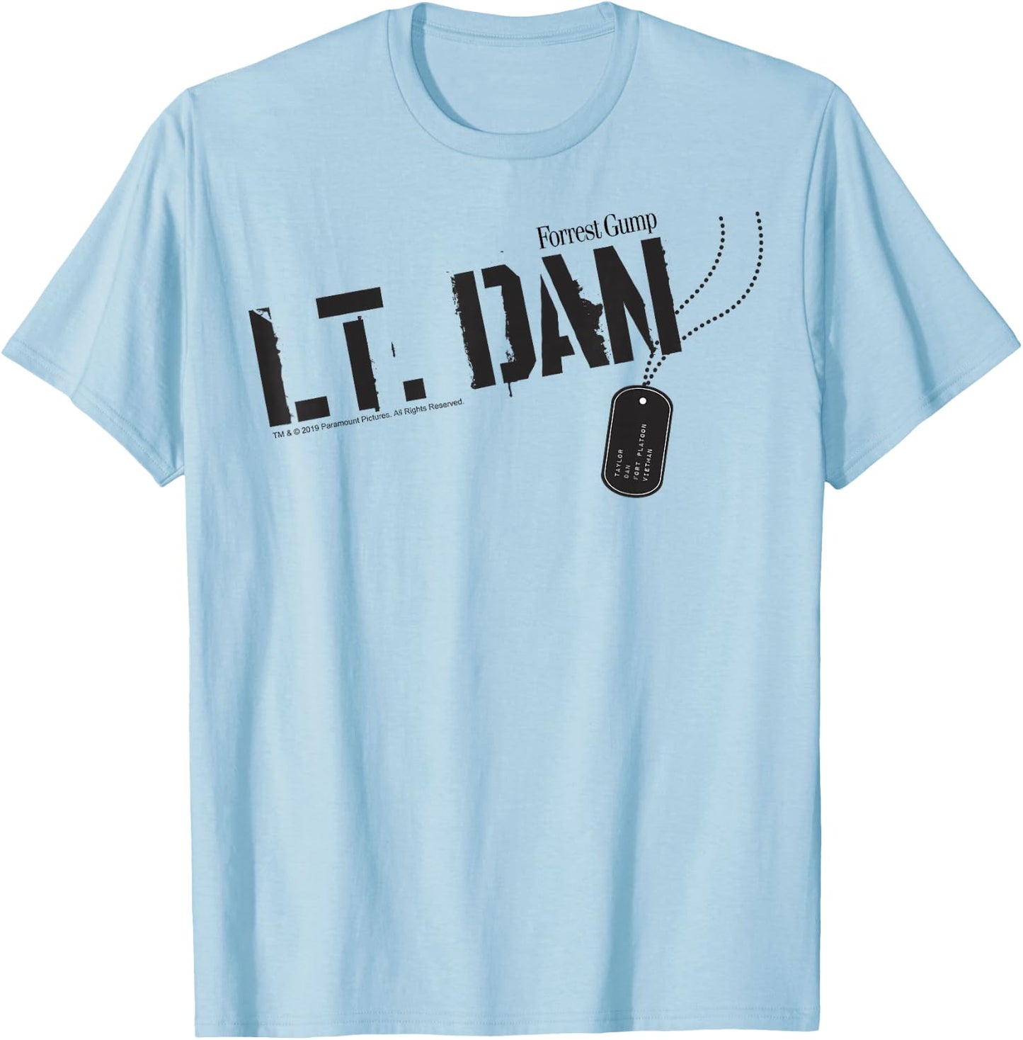 Forrest Gump Lt. Dan Dog Tag T-Shirt - T-Shirt | Light Blue