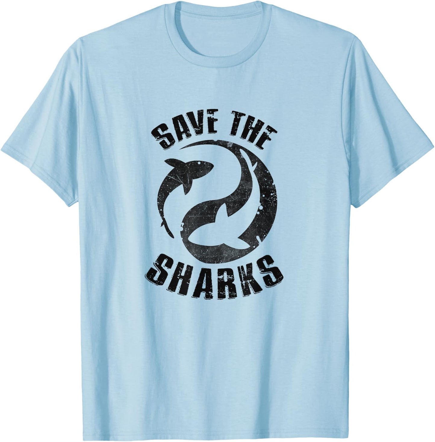 Save the Sharks Diving Ocean Freediving Sea Apnea design T-Shirt - T-Shirt | Light Blue
