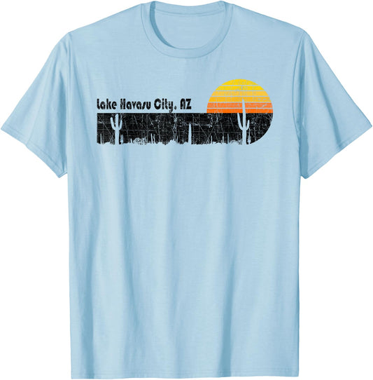 Retro Lake Havasu City Arizona Desert Sunset T-Shirt - T-Shirt | Light Blue