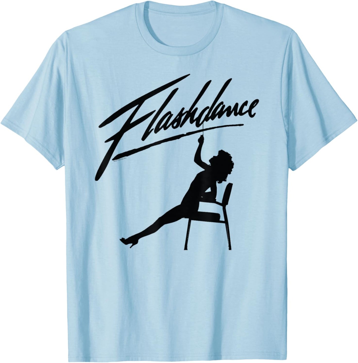 Flashdance Maniac Dance Silhouette and Logo Vintage Movie T-Shirt - T-Shirt | Light Blue