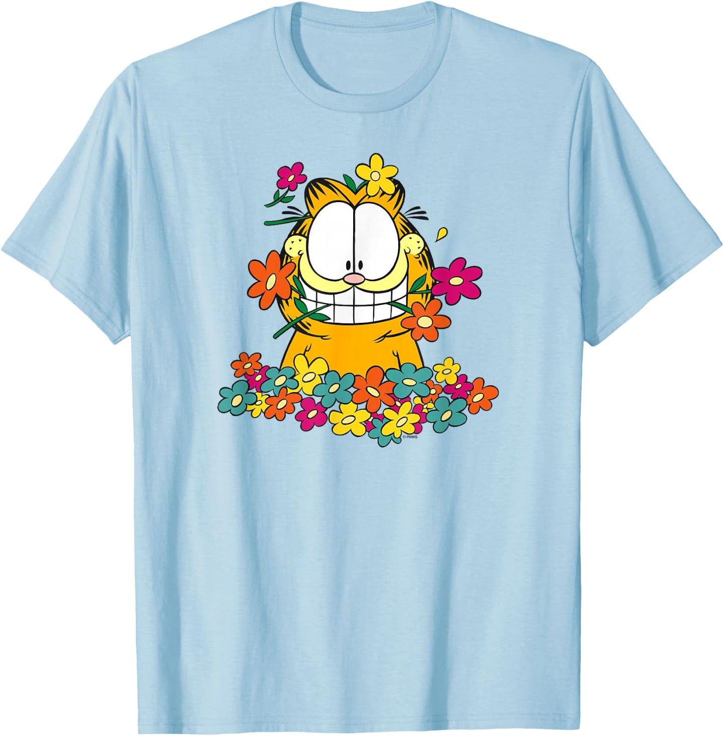 Garfield in The Garden T-Shirt - T-Shirt | Light Blue