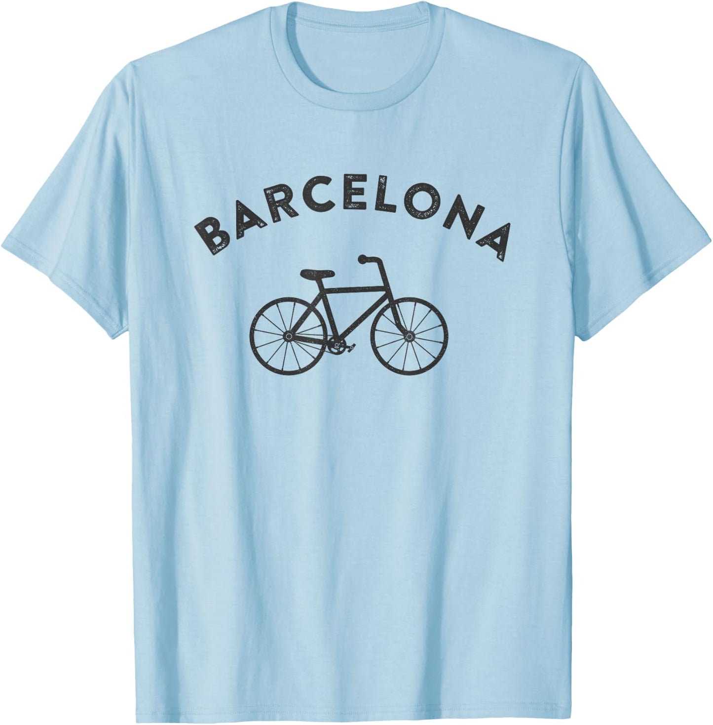 Barcelona City Bike Retro Style Cycling Spain T-Shirt - T-Shirt | Light Blue