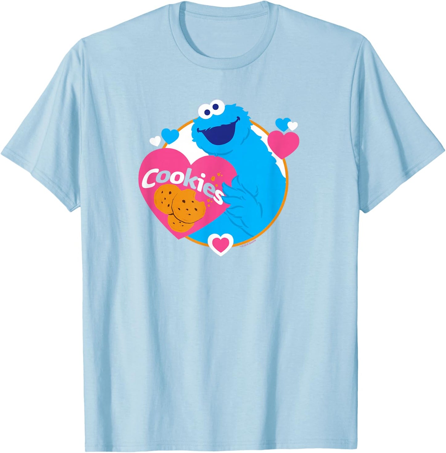 Sesame Street Cookie Monster Love Cookies T-Shirt - T-Shirt | Light Blue