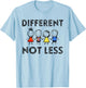 Different Not Less Support Autism Awareness Gifts T-Shirt - T-Shirt | Light Blue