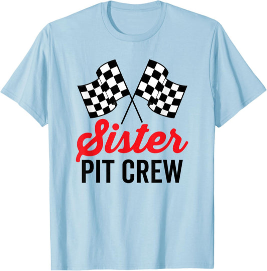 Sister Pit Crew for Racing Party Costume T-Shirt - T-Shirt | Light Blue