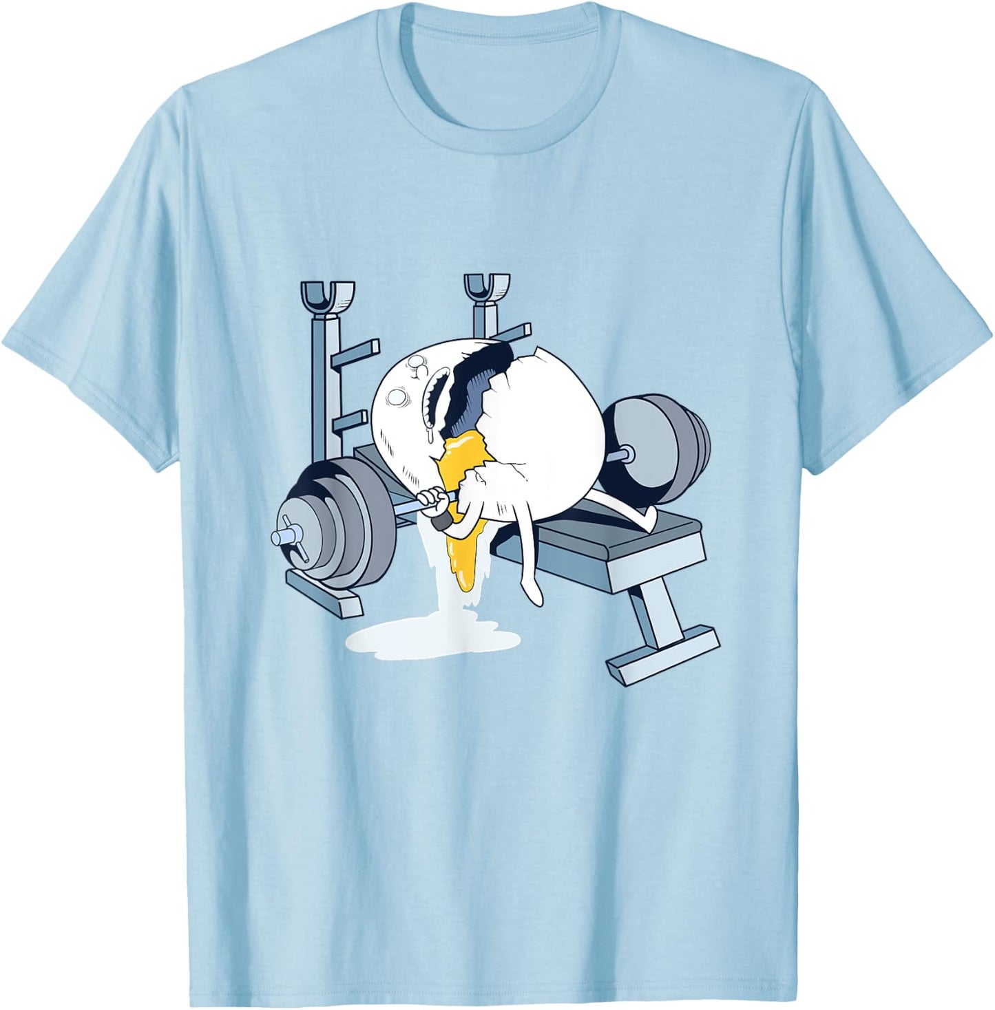 Egg Workout Accident Fun Gym And Diet Shirt Lifting T-Shirt - T-Shirt | Light Blue