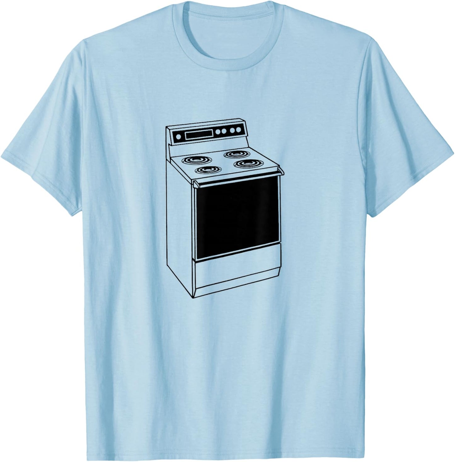 Kitchen Stove Print T-Shirt - T-Shirt | Light Blue