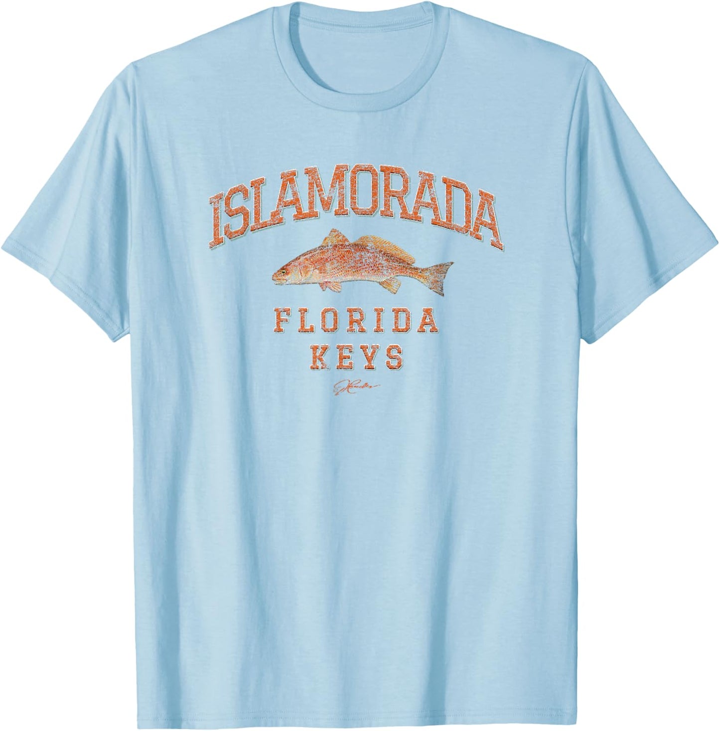 JCombs: Islamorada, Florida Keys, Redfish T-Shirt - T-Shirt | Light Blue