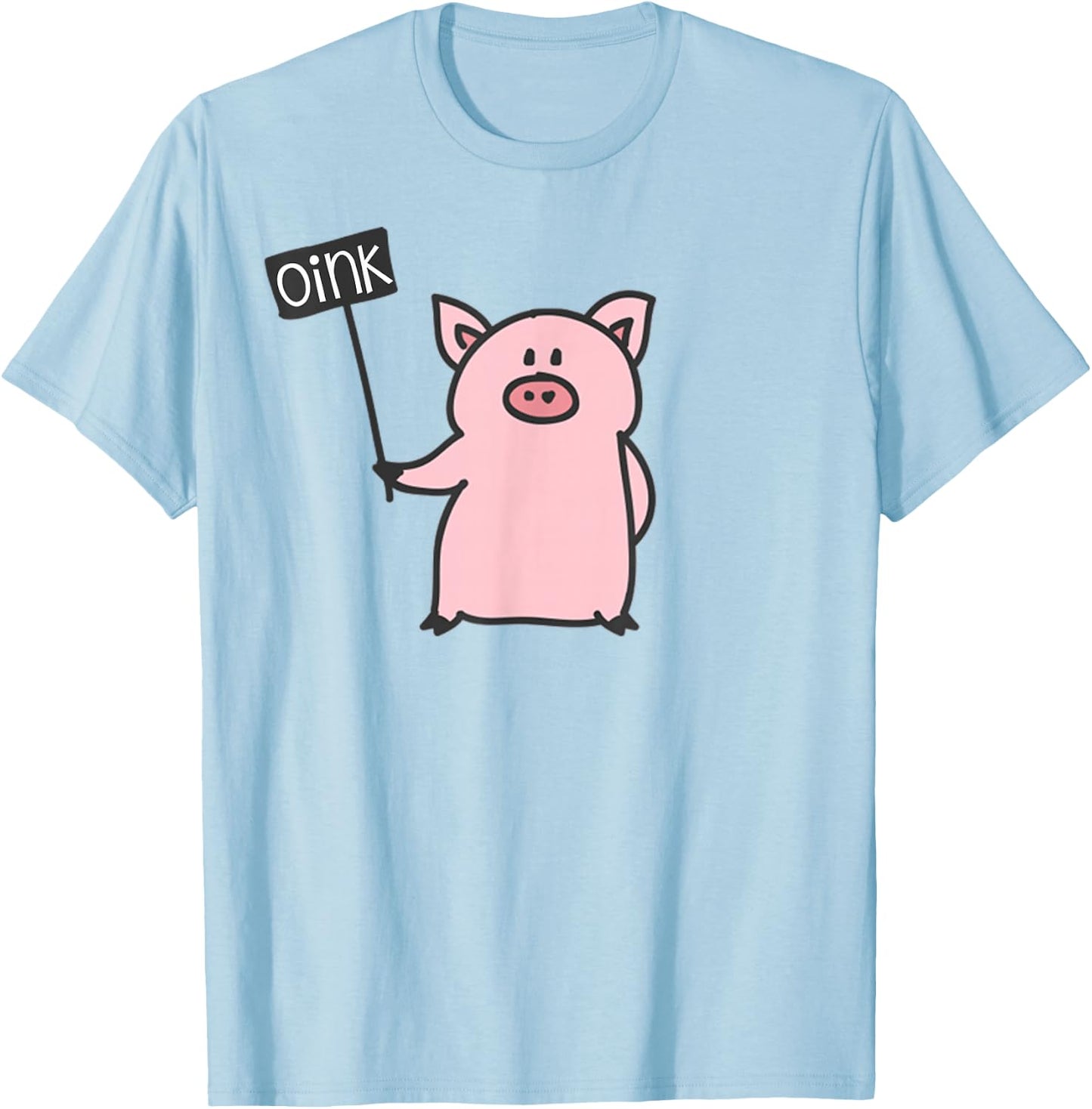 Cute Pig Oink & Piggy Pajama Piglet T-Shirt - T-Shirt | Light Blue