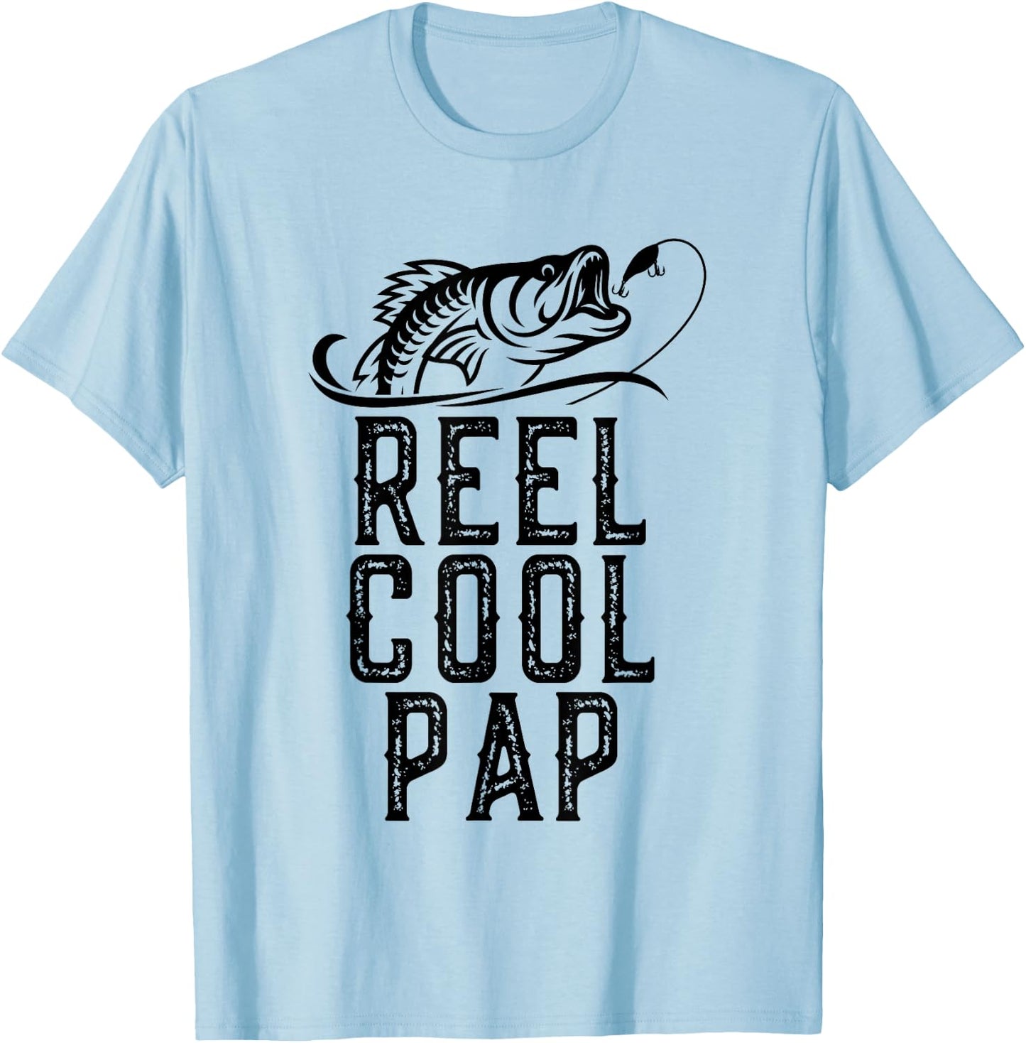 Reel Cool Pap Fishing Fisherman Funny Grandpa Retro T-Shirt - T-Shirt | Light Blue