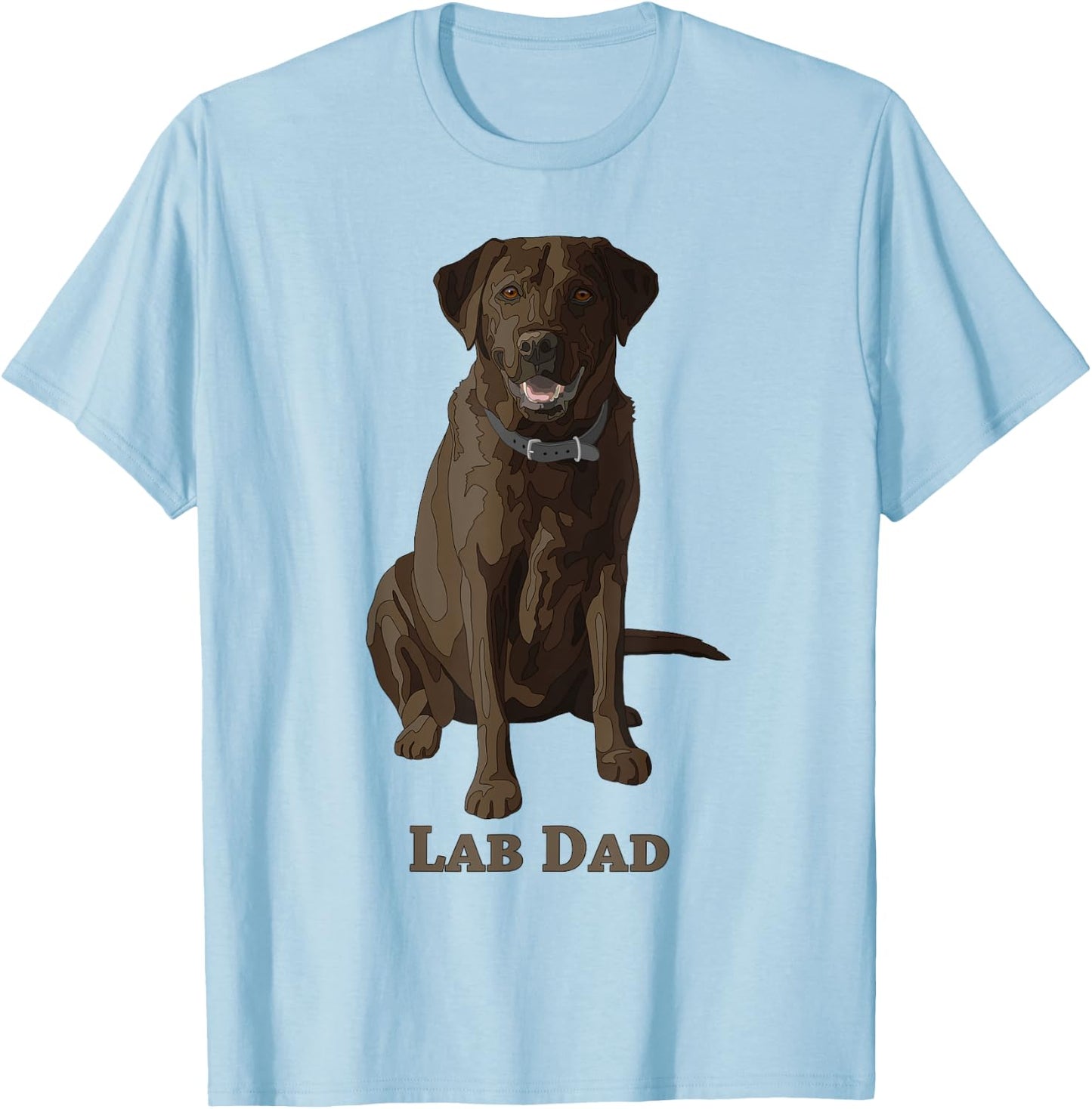 Lab Dad Chocolate Labrador Retriever Dog Lover Gift T-Shirt - T-Shirt | Light Blue