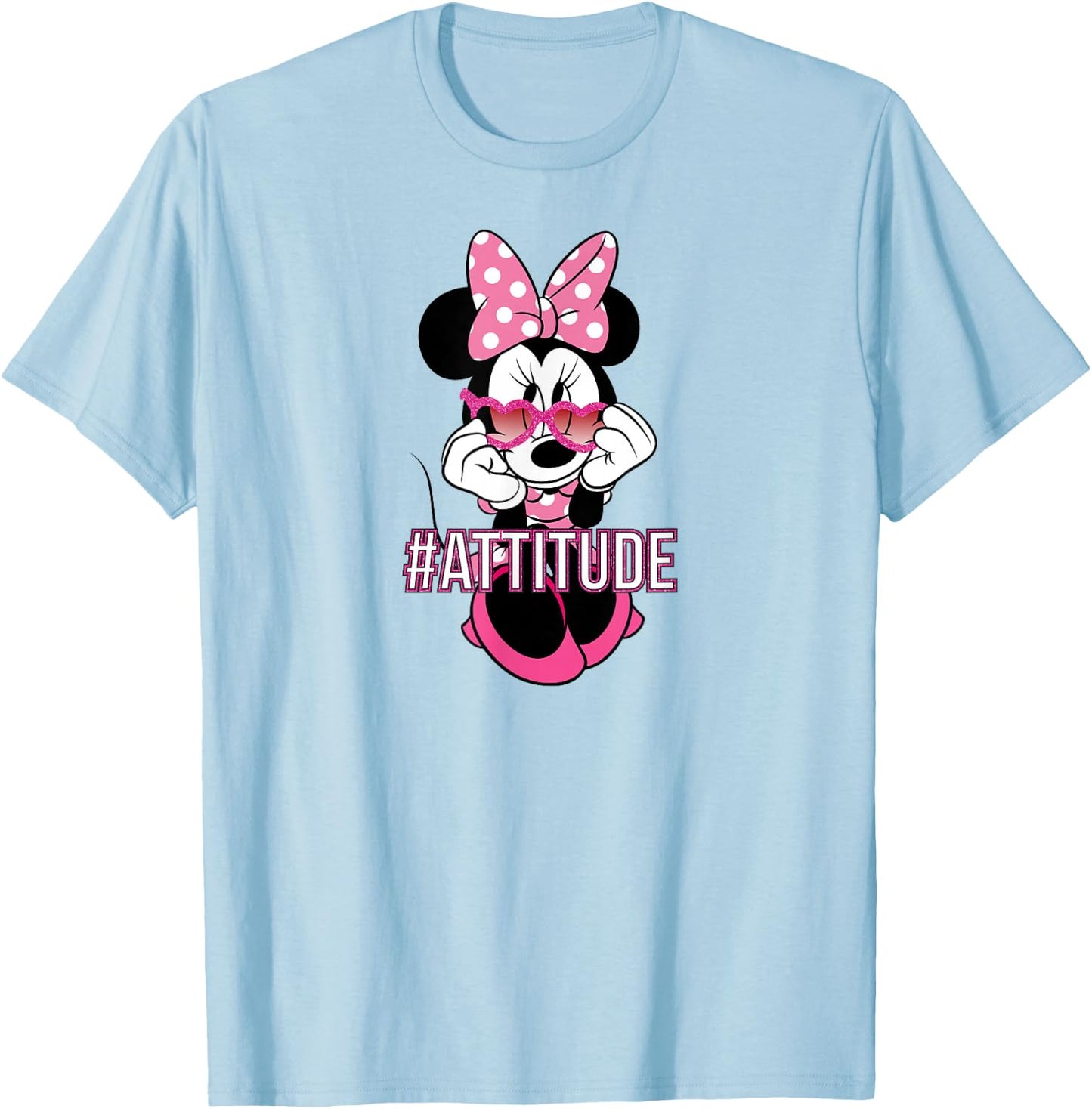 Minnie Mouse - Attitude Heart Sunglasses T-Shirt - T-Shirt | Light Blue