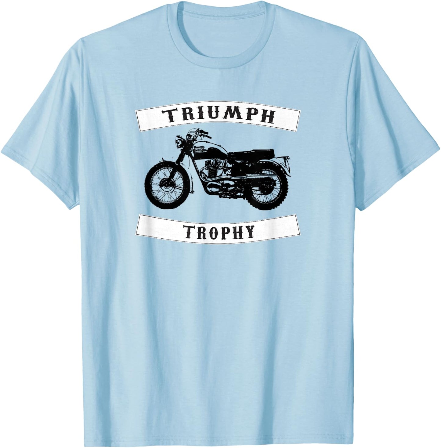 Triumph TR6 Trophy- Classic Motor Cycle T-Shirt - T-Shirt | Light Blue