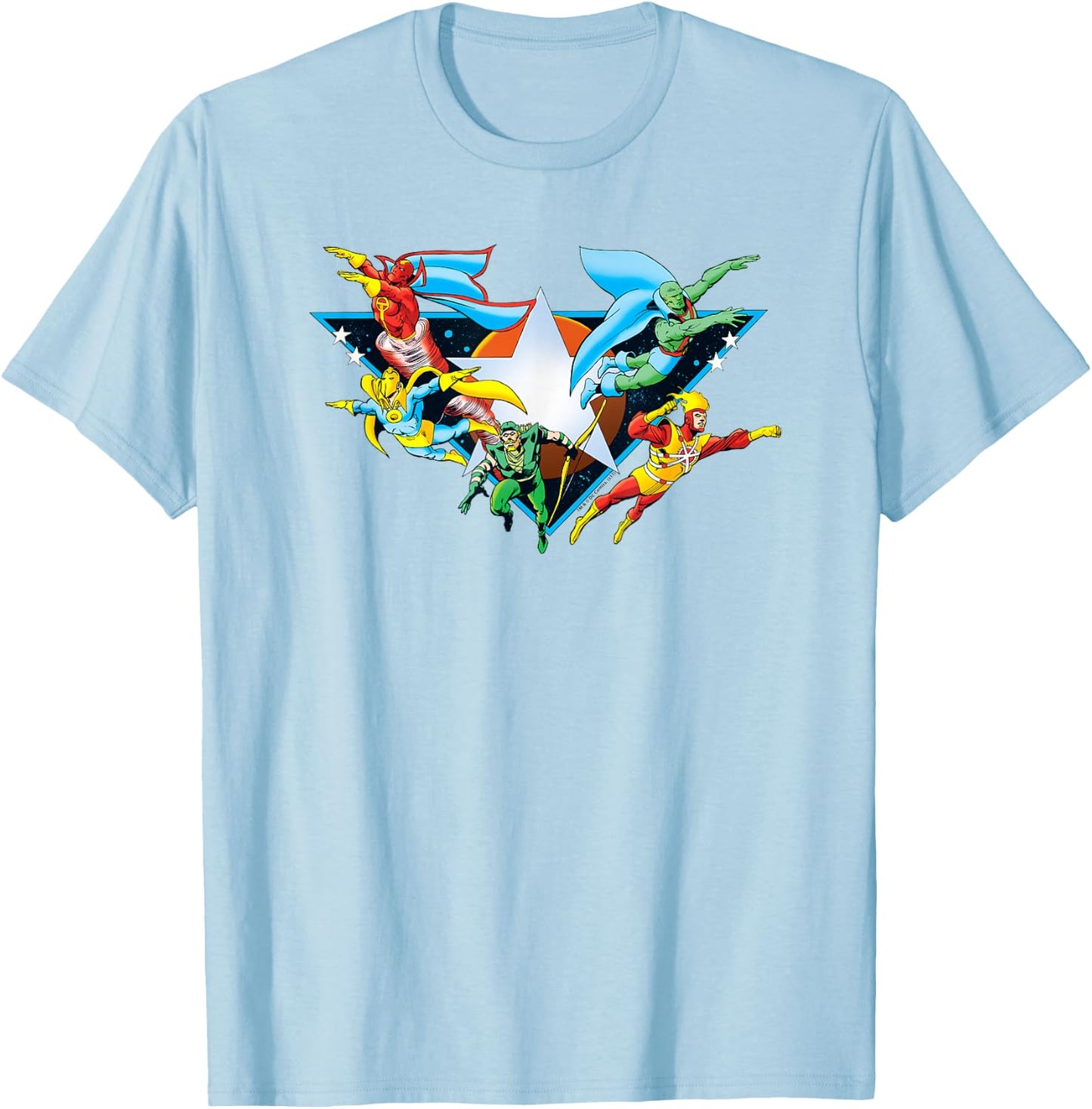 Justice League Star Power T Shirt T-Shirt - T-Shirt | Light Blue