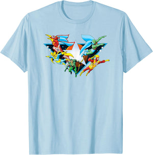Justice League Star Power T Shirt T-Shirt - T-Shirt | Light Blue