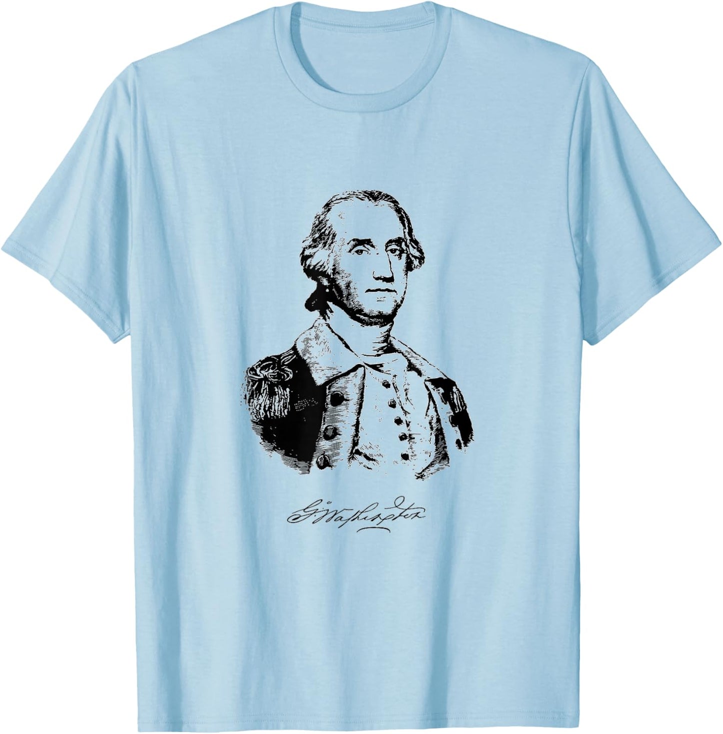 George Washington Historical Signature Presidential T shirt T-Shirt - T-Shirt | Light Blue