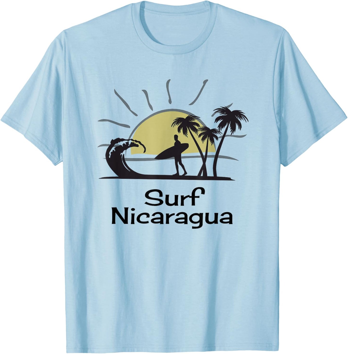 Surf Nicaragua T shirt Vacation Souvenir T-Shirt - T-Shirt | Light Blue