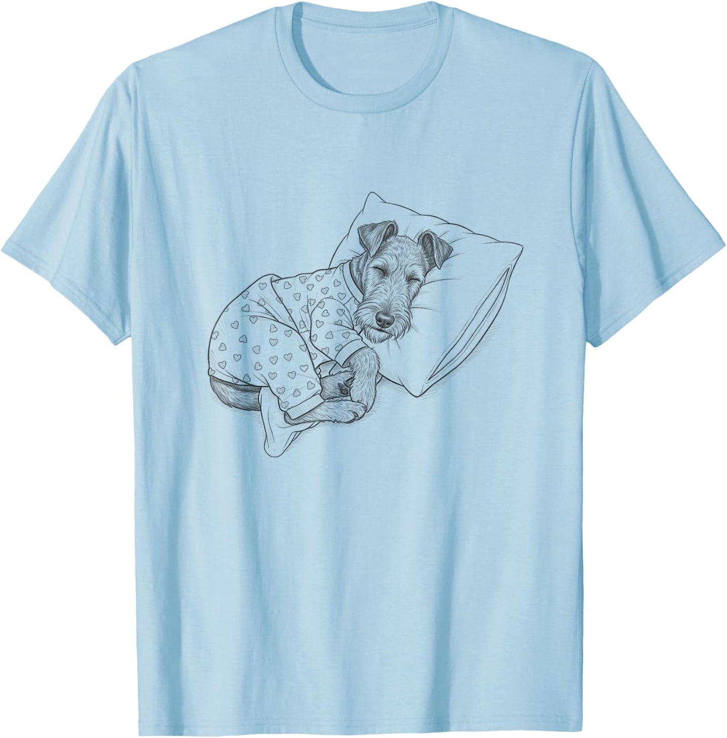 Sleeping Pajama Irish Terrier Drawing Art Design T-Shirt - T-Shirt | Light Blue