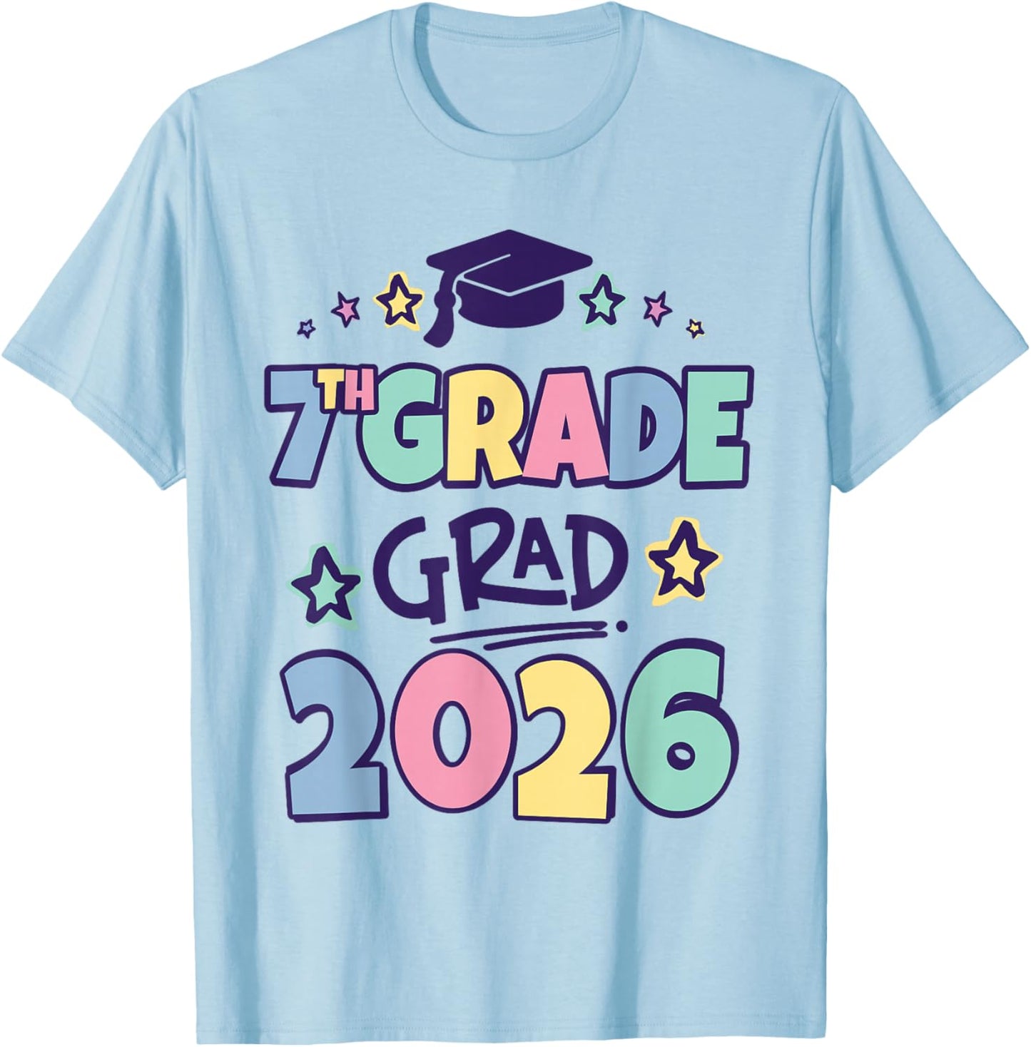 Peace Out 7th Grade Grad 2026 Seventh Grade Graduation T-Shirt - T-Shirt | Light Blue