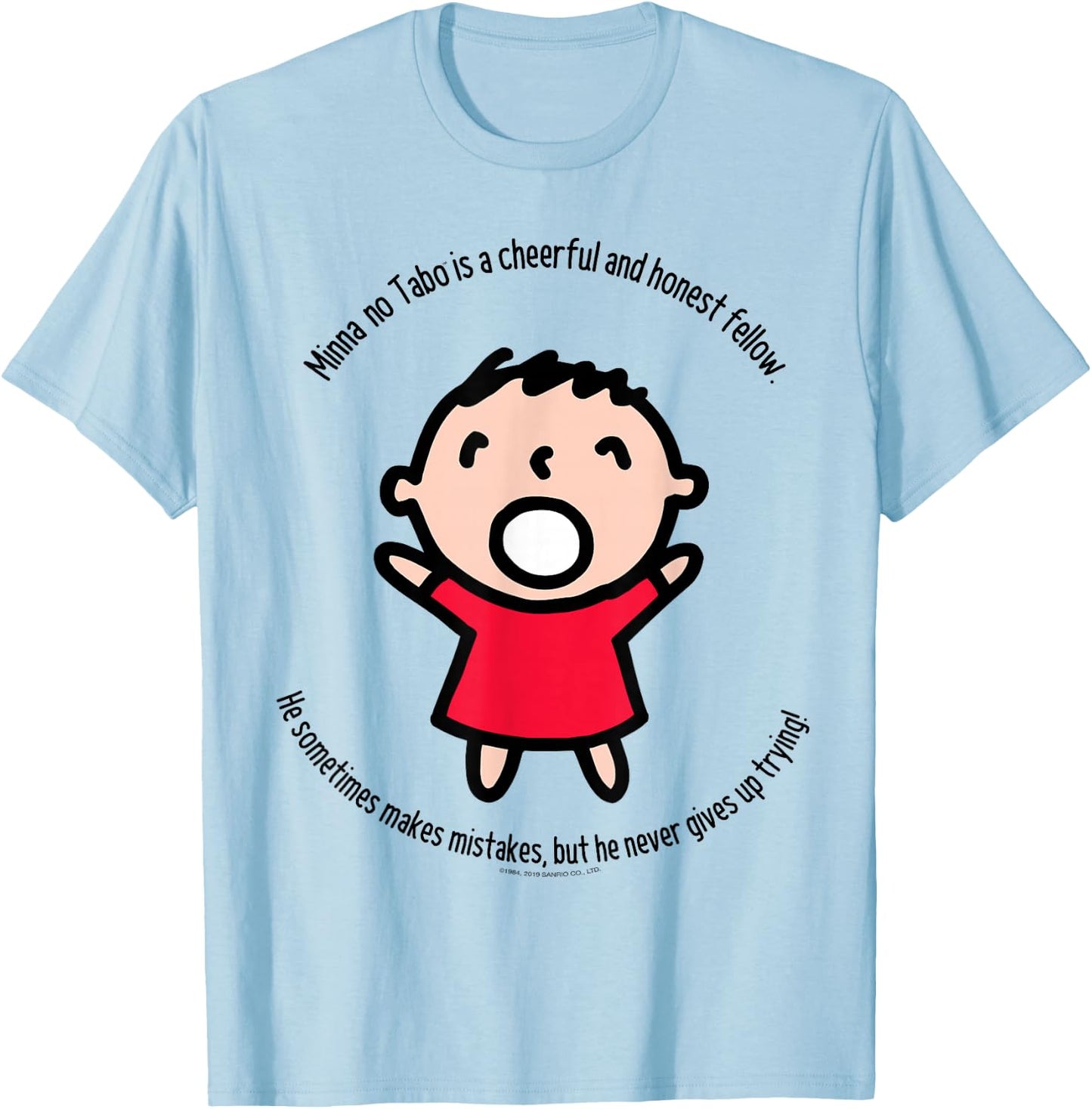 Sanrio Minna No Tabo Cheerful Shirt T-Shirt - T-Shirt | Light Blue