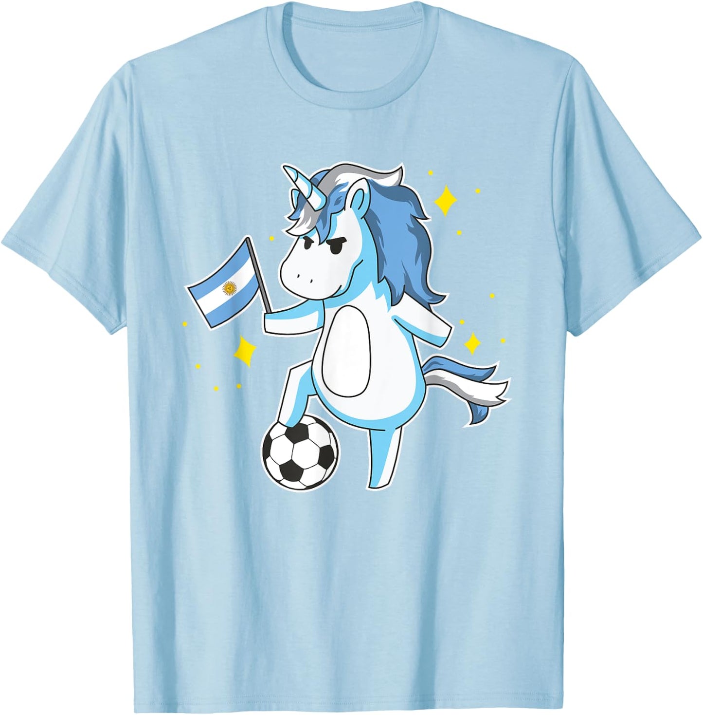 Soccer Unicorn Argentina Jersey Shirt Argentinian Football T-Shirt - T-Shirt | Light Blue
