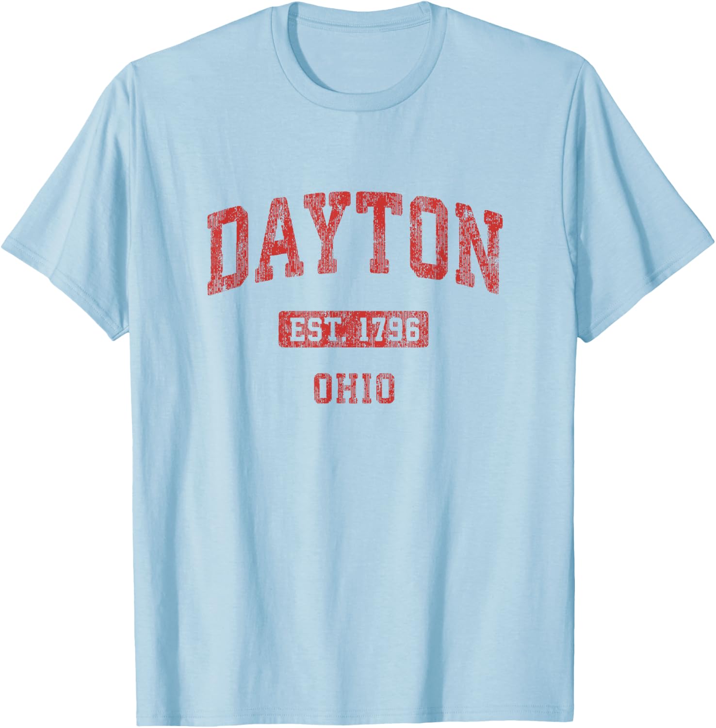 Dayton Ohio OH Vintage Athletic Sports Design T-Shirt - T-Shirt | Light Blue