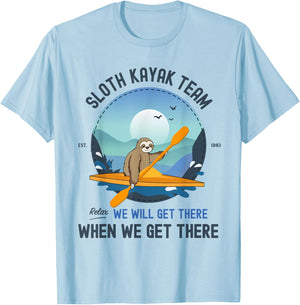 Sloth Kayak Shirt Sloth Kayak Team T-Shirt - T-Shirt | Light Blue