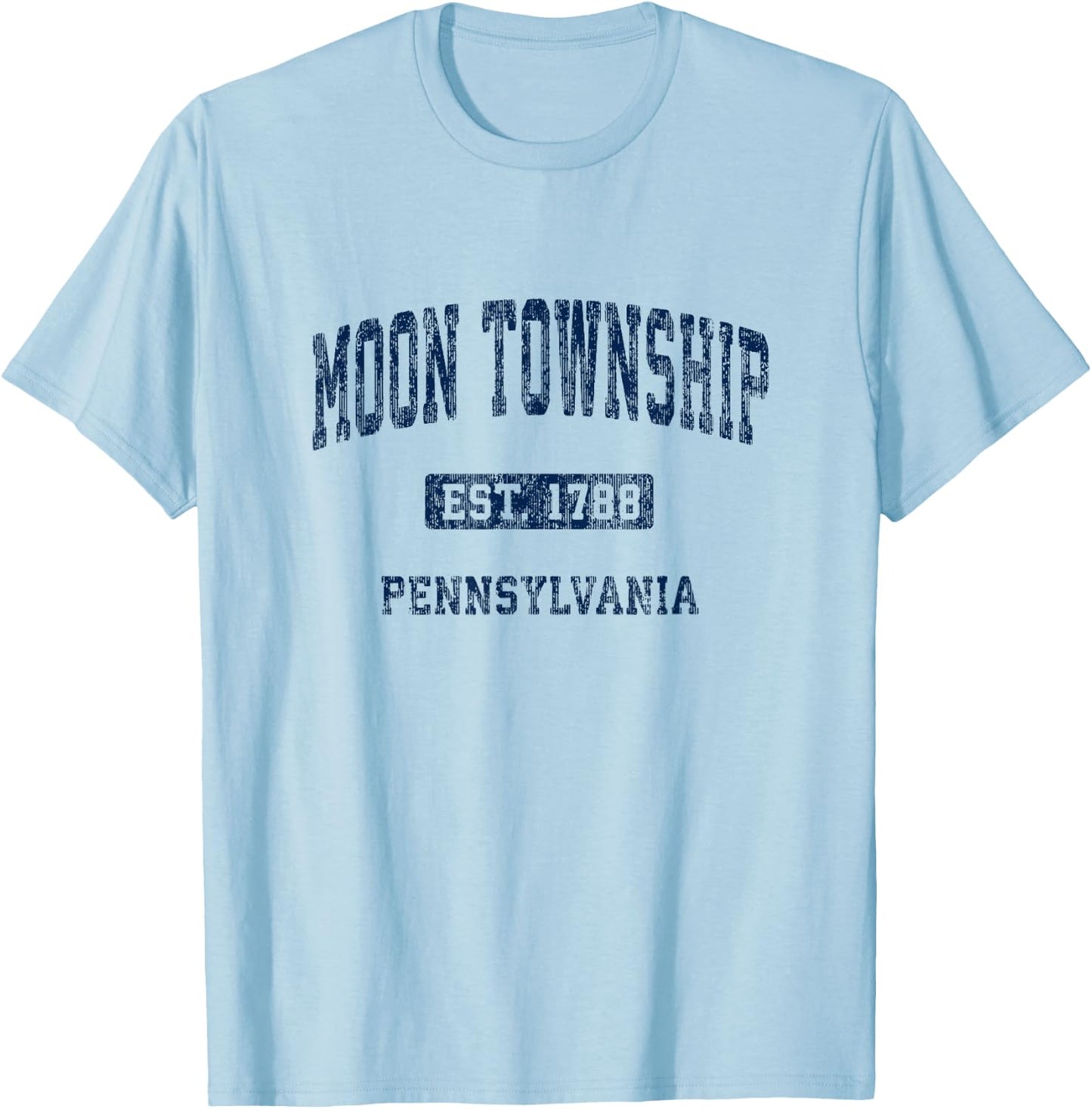 Moon Township Pennsylvania PA Vintage Athletic Sports Design T-Shirt - T-Shirt | Light Blue