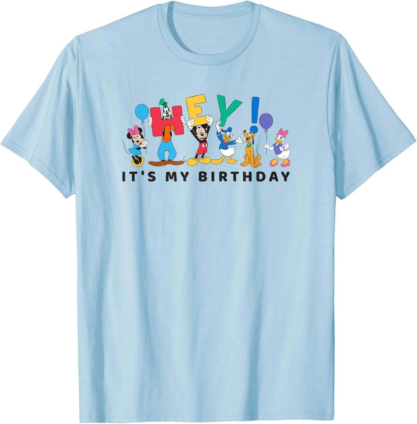 Disney Mickey and Friends Hey It's My Birthday T-Shirt - T-Shirt | Light Blue