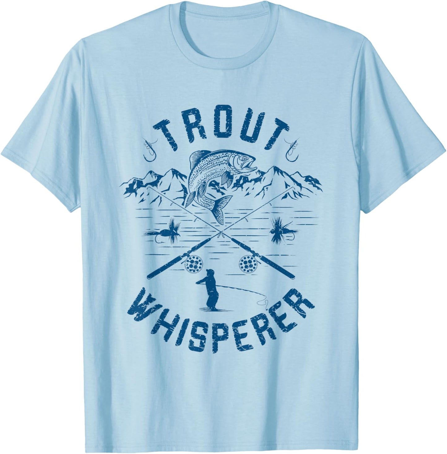 Funny Trout Fly Fishing Birthday Christmas Fathers Day Gift T-Shirt - T-Shirt | Light Blue