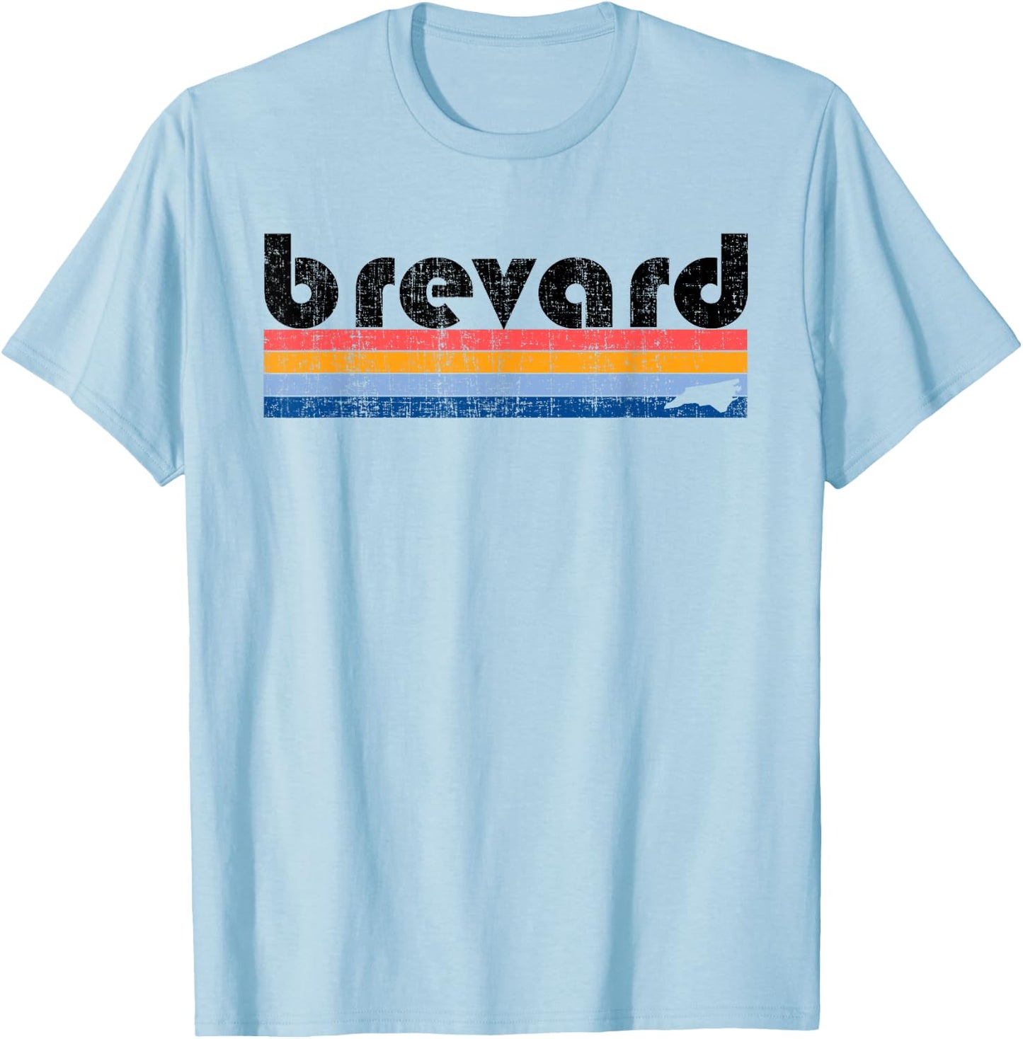 Vintage 80s Style Brevard NC T-Shirt - T-Shirt | Light Blue