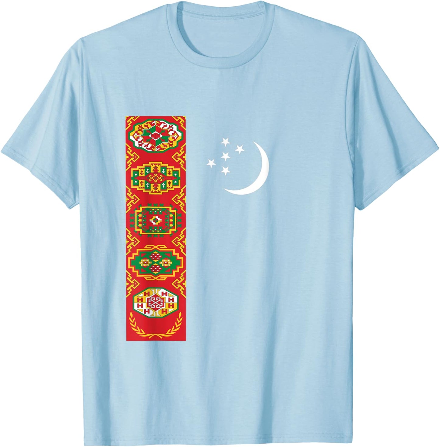 Turkmenistan Flag Turkmenistan Baydagy Flags Gift Men Women T-Shirt - T-Shirt | Light Blue