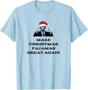 Trump Make Christmas Pajamas Great Again Political Vintage T-Shirt - T-Shirt | Light Blue