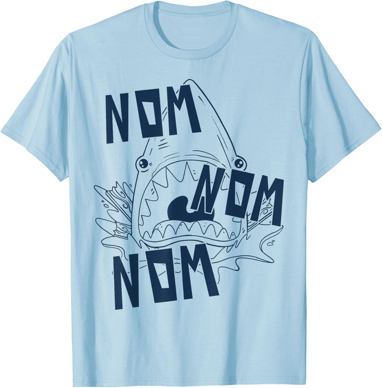 Shark Nom Nom Nom T-Shirt - T-Shirt | Light Blue