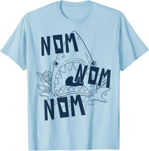 Shark Nom Nom Nom T-Shirt - T-Shirt | Light Blue