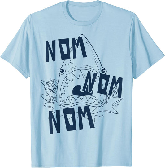 Shark Nom Nom Nom T-Shirt - T-Shirt | Light Blue