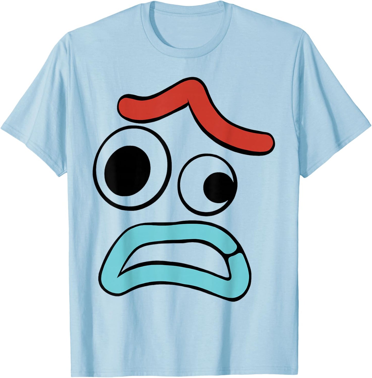 Disney Pixar Toy Story 4 Forky Large Upset Face T-Shirt - T-Shirt | Light Blue
