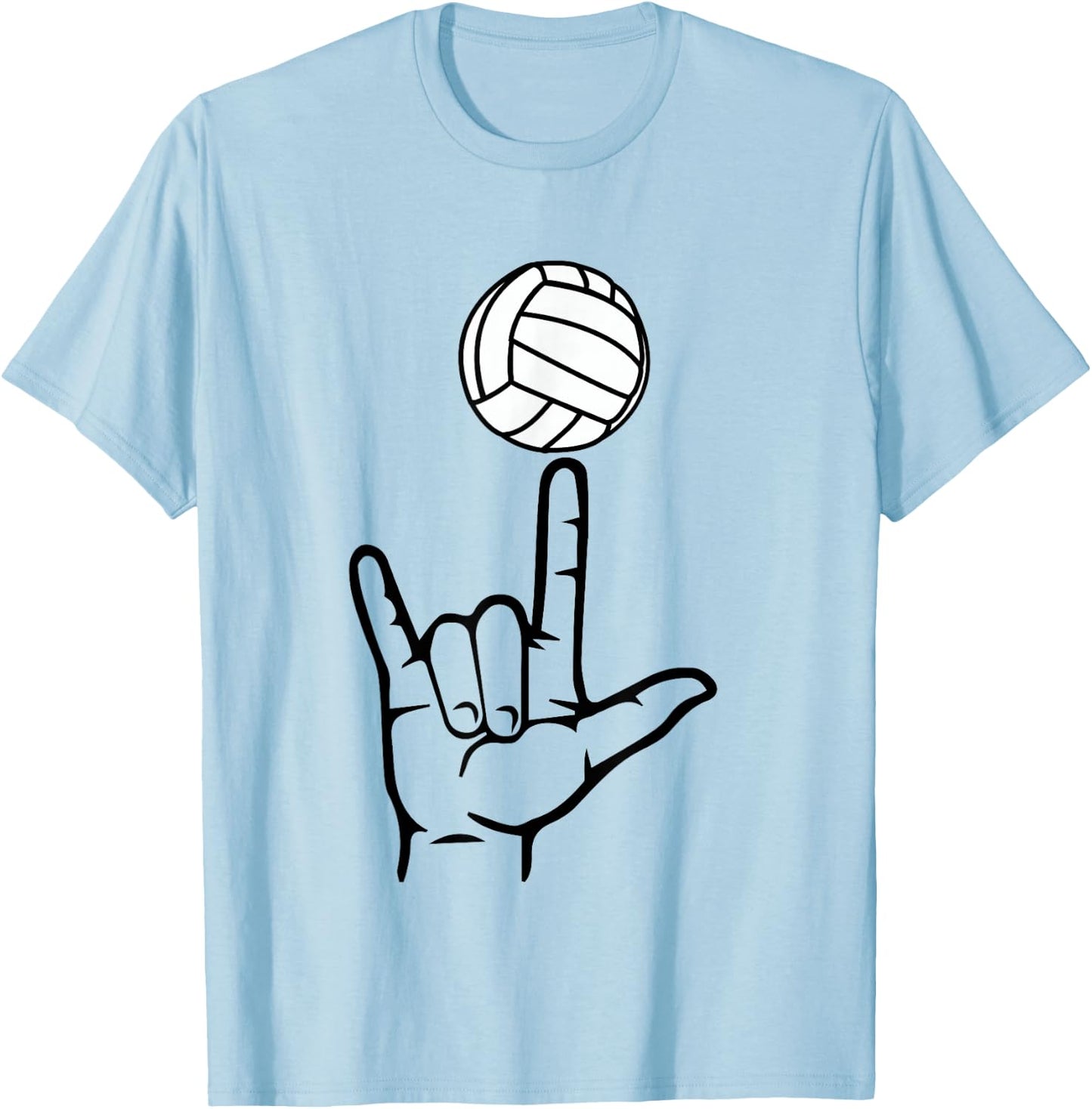 ASL Sign Language Shirt for Volleyball Player Deaf Gifts T-Shirt - T-Shirt | Light Blue