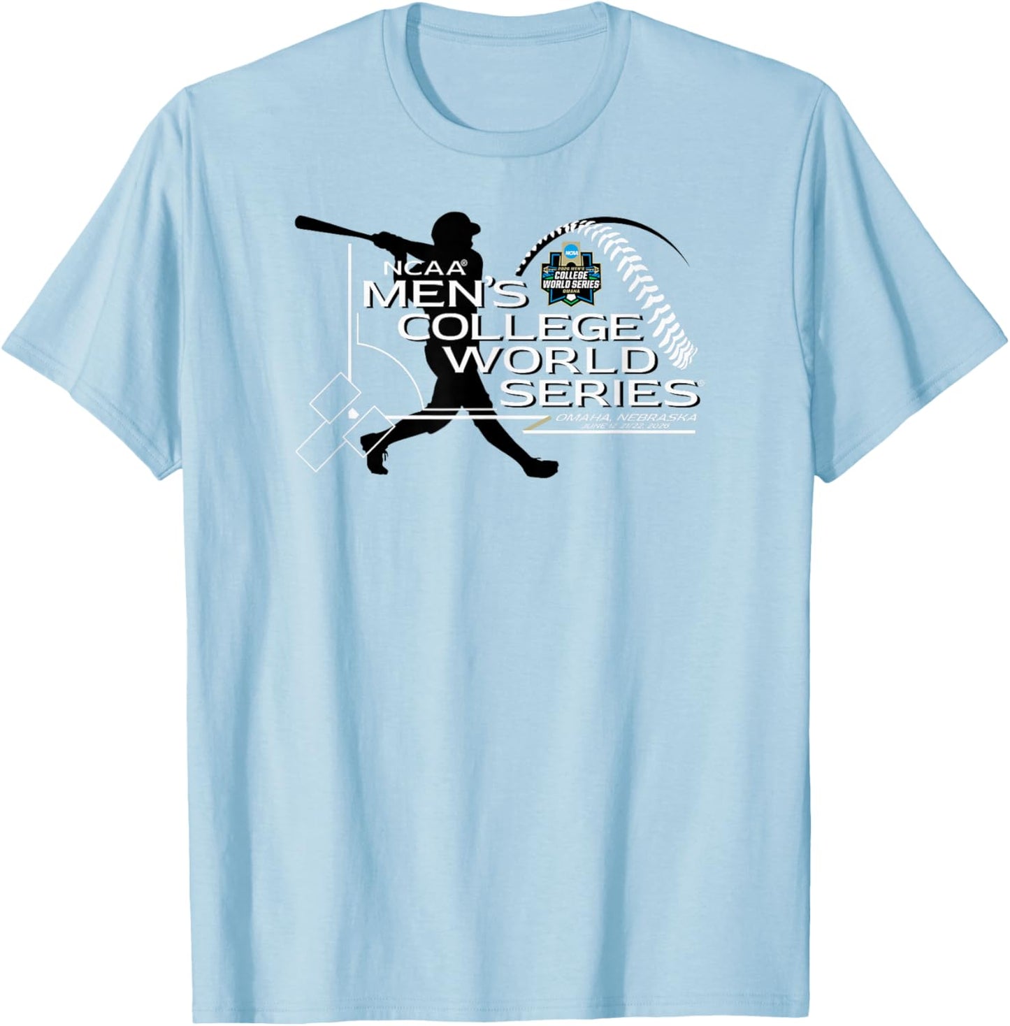 College World Series 2026 Omaha Red Officially Licensed T-Shirt - T-Shirt | Light Blue