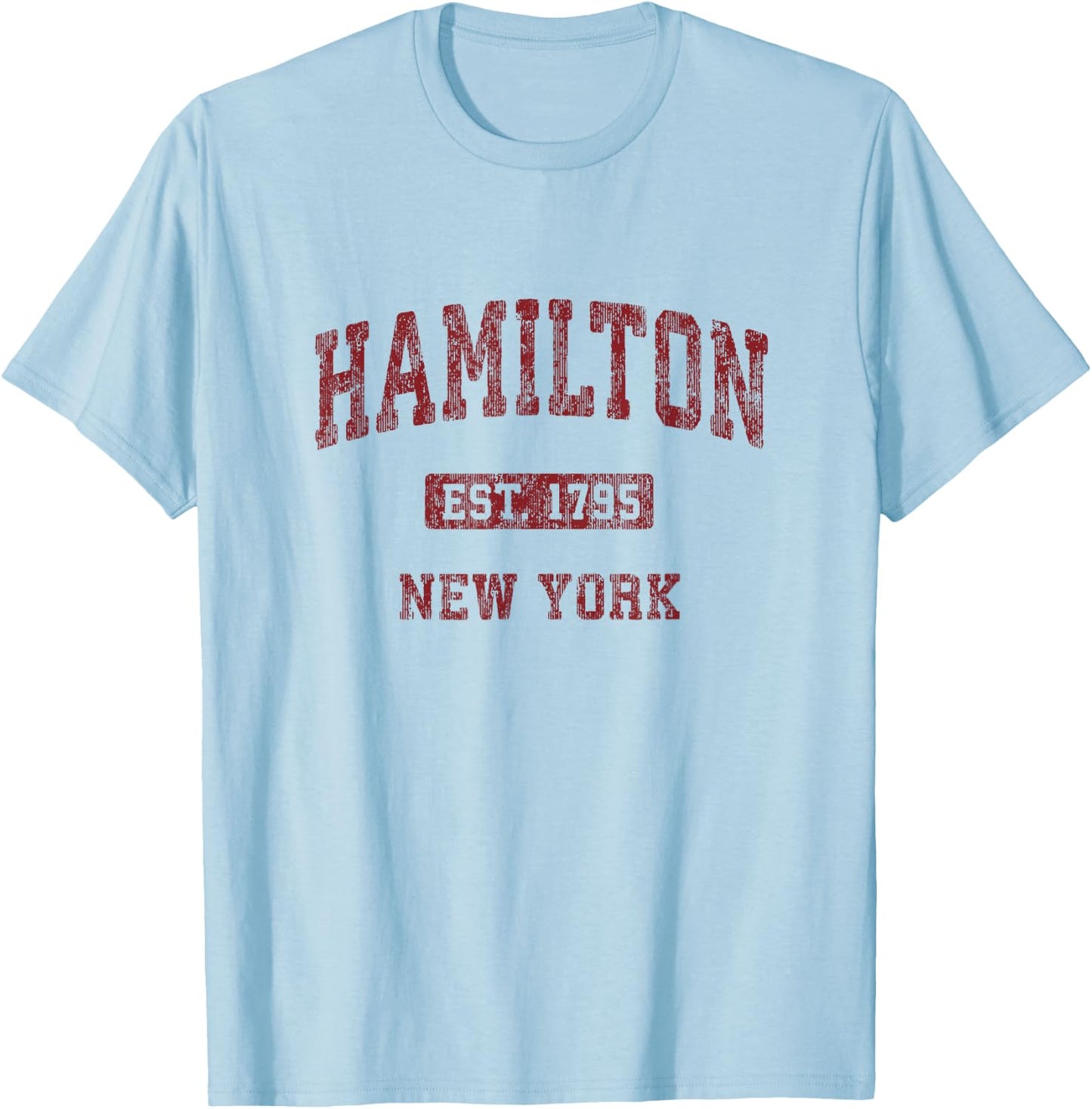 Hamilton New York NY Vintage Athletic Sports Design T-Shirt - T-Shirt | Light Blue