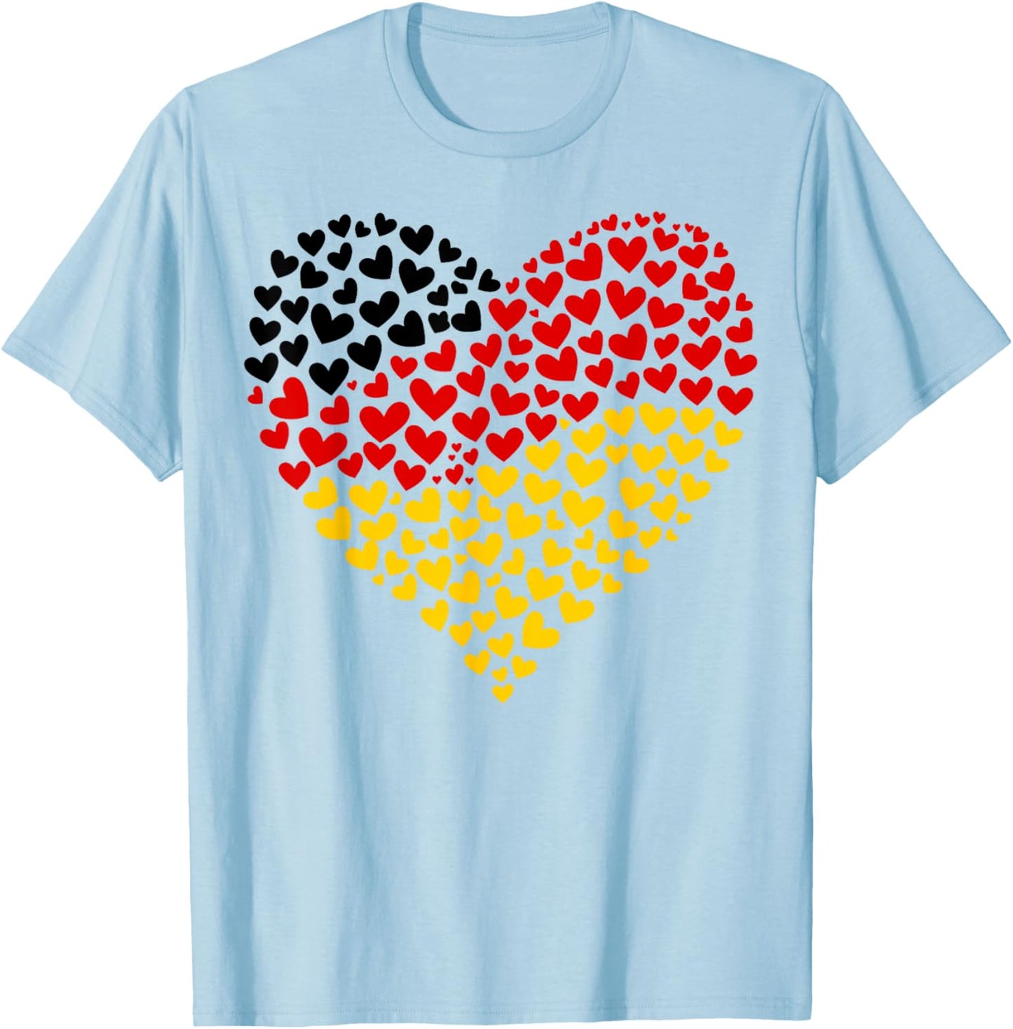 German Flag Heart of Passion for Germany Women Kids Men T-Shirt - T-Shirt | Light Blue