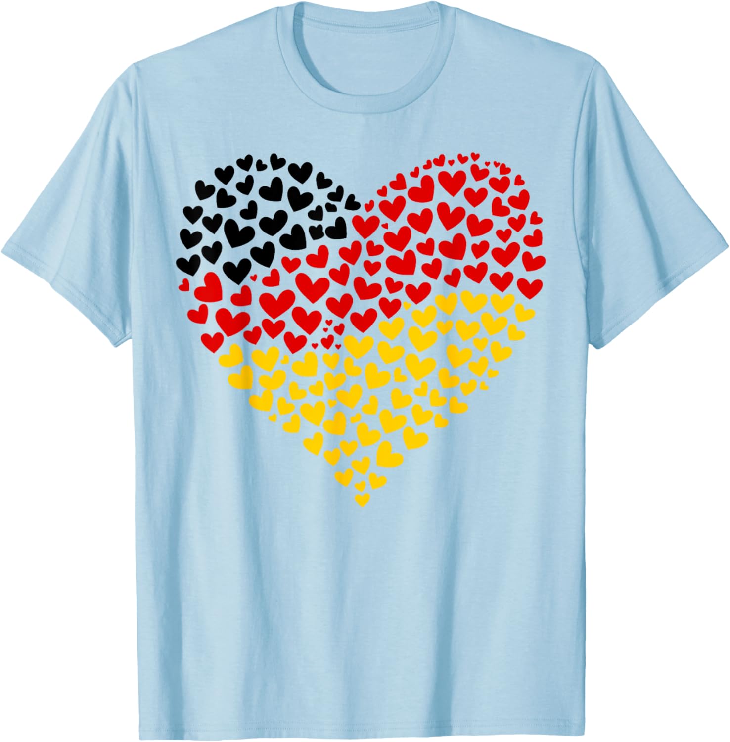 German Flag Heart of Passion for Germany Women Kids Men T-Shirt - T-Shirt | Light Blue