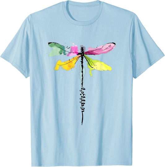 Dragonfly Warrior Semicolon Suicide Prevention Awareness T-Shirt - T-Shirt | Light Blue