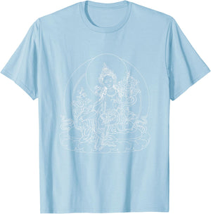 Green Tara Tibetan Buddhism Meditation Deity Mantra T Shirt T-Shirt - T-Shirt | Light Blue