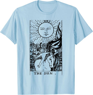 The Sun Vintage Tarot Card Inspired T-Shirt - T-Shirt | Light Blue