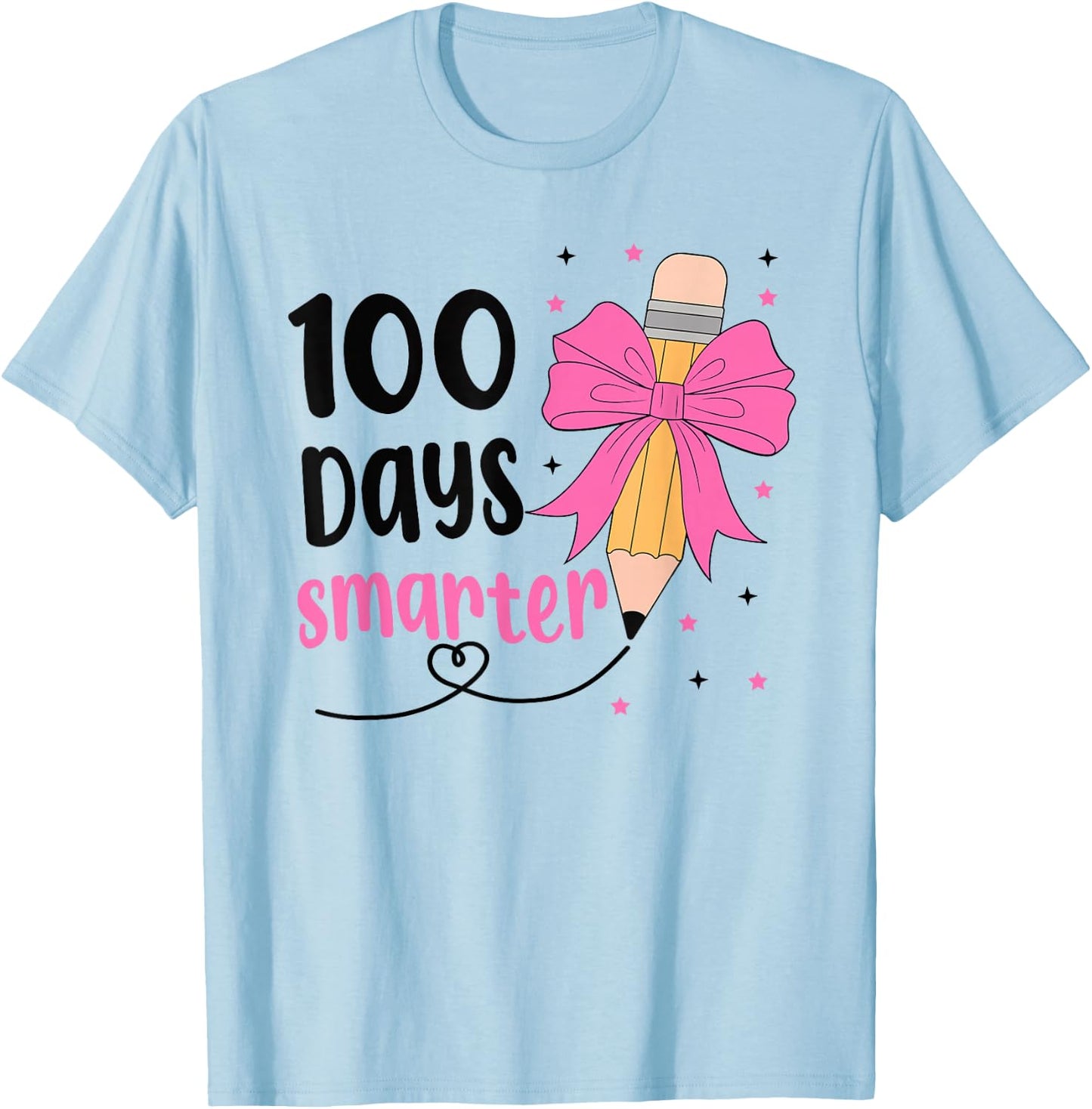 100 Days Smarter 100th Day of School Toddlers Girls Kids T-Shirt - T-Shirt | Light Blue