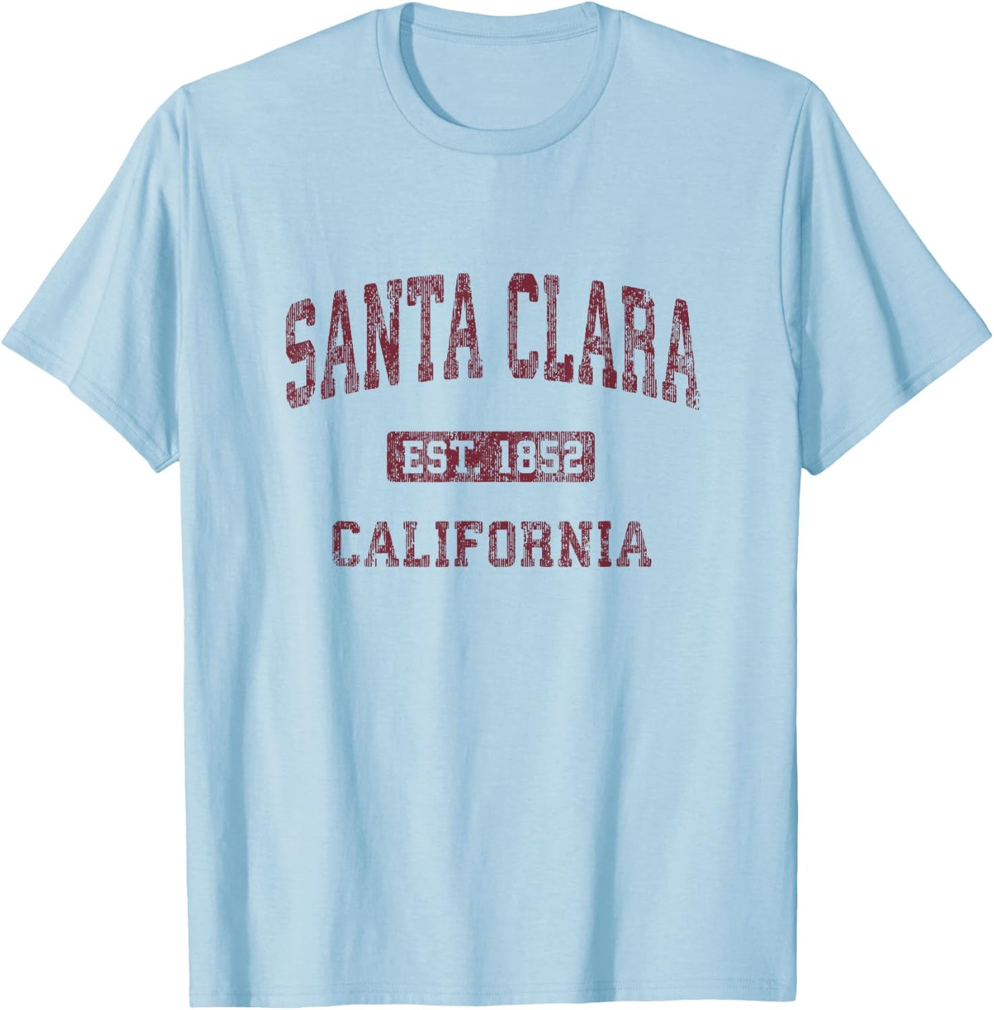 Santa Clara California CA Vintage Athletic Sports Design T-Shirt - T-Shirt | Light Blue