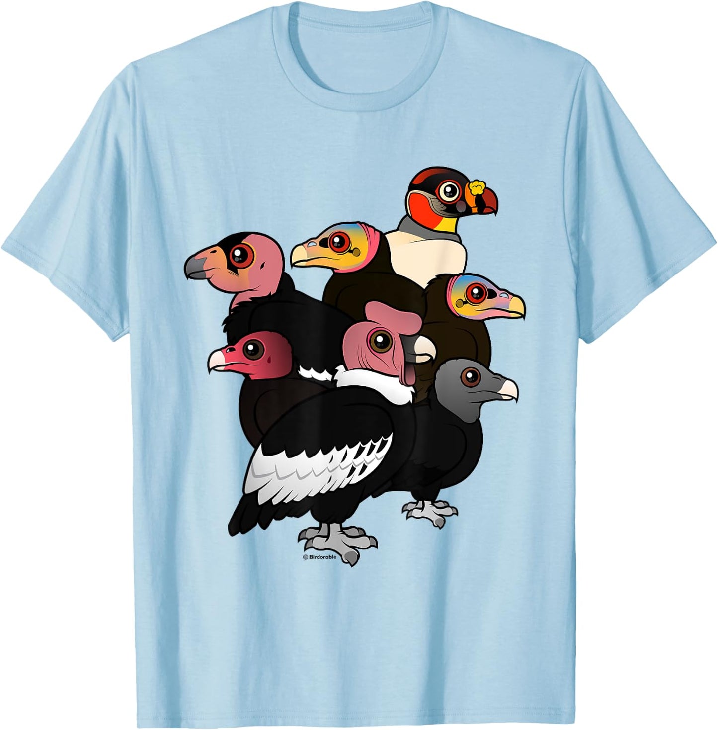 New World Vultures Cute Bird T-Shirt - T-Shirt | Light Blue