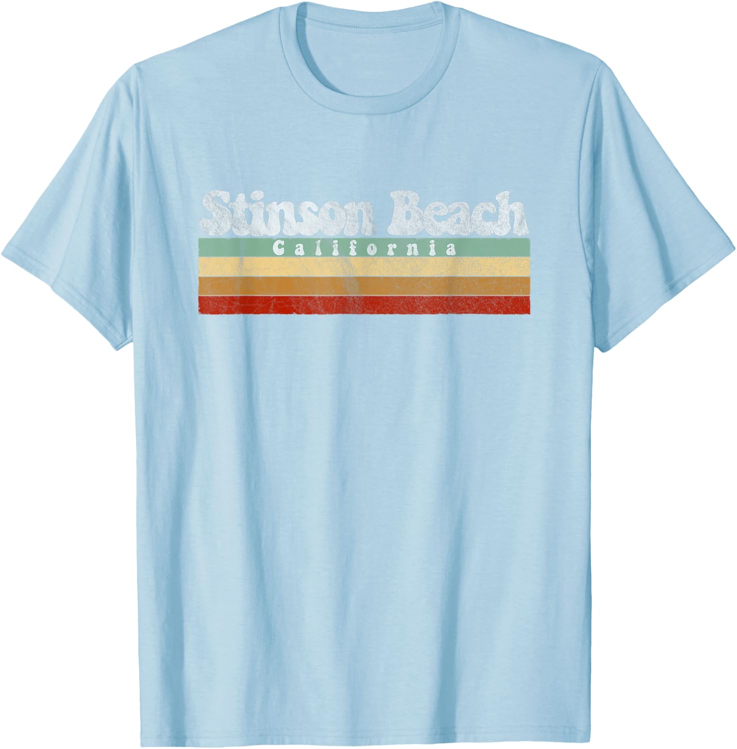Vintage Retro 70s 80s Stinson Beach, CA Women Kids T-Shirt - T-Shirt | Light Blue