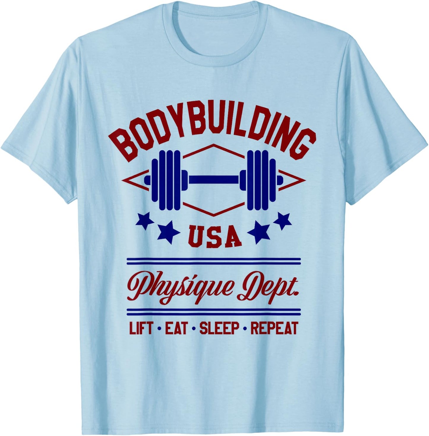 Vintage Retro Bodybuilding Gym T-Shirt - T-Shirt | Light Blue